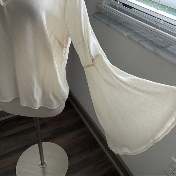 Nwt Jack BB Dakota Ivory Crepe Bell Sleeve - Picture 5 of 11